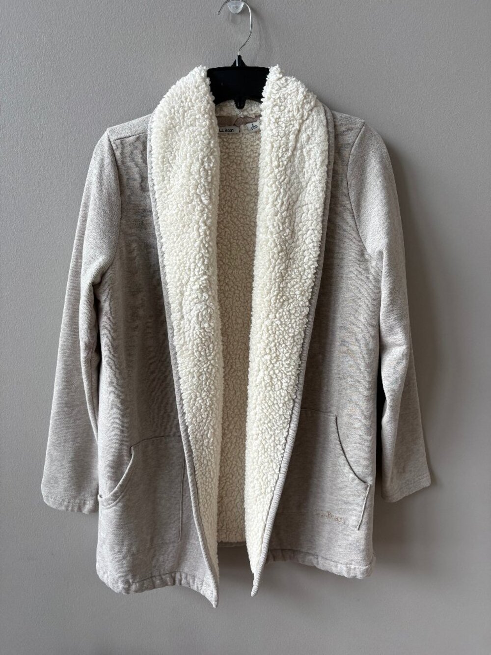 LL Bean 1912 Sherpa Lined Cardigan, size small